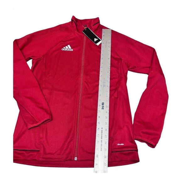 Adidas Men’s Trio 17 Full Zip Training Jacket White Mock‎ Neck BQ8196 Thumbhole - Picture 3 of 12
